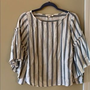 Grey and white striped top